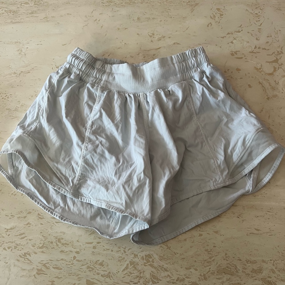 White lululemon hotty hot shorts